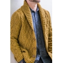 Urban Casual Men's Knitted Sweater Autumn and Winter Lapel Stranded Flower Cardigan