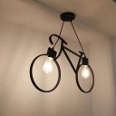 Creative Bicycle Shape Chandelier Modern Minimalist Wrought Iron Chandelier