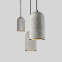 1 Light Hanging Lights Modern Style Cylinder Shape Stone Pendant Light