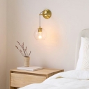 Glass Ball Wall Lamp Vintage 1 Light Sconce Lighting for Bedroom Bedside
