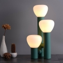 3-Light Table Lamp Minimalism Style Geometric Shape Glass Nightstand Lamps