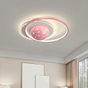 3-Light Flush Mount Lighting Fixtures Minimalist Style Geometric Shape Metal Ceiling Mounted Lights