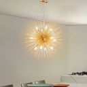 Metal Globe Ceiling Pendant Light Modern Hanging Chandelier for Living Room