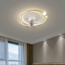 Acrylic Shade Modern Flush Mount Fan Geometric Shape Fan Lighting