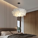 Contemporary Romantic Pendant Light Fixture Silk Pendant Lighting for Bedroom Wedding Room