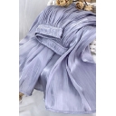 Street Style Skirt Plain Midi Length High Elasticated Waist Pleated Skirt for Girls