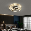 3-Light Flush Light Fixtures Minimalist Style Geometric Shape Metal Ceiling Mounted Lights