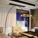 Round Shade 1 Light Standard Lamps Modern Style Acrylic Floor Lamps for Bedroom