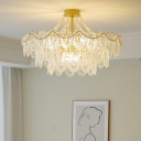 Vintage Pearl Glass Chandelier Lights Contemporary Light luxury Hanging Ceiling Light