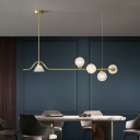 Modern Light Luxury Island Lighting Glass Shade Linear Pendant Light