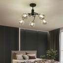 5-Light Semi Flush Light Fixtures Minimalism Style Ball Shape Metal Ceiling Mounted Lights