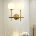 2-Light Sconce Lights Modern Style Globe Shape Metal Wall Mounted Lamps
