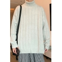 Fashion Knitted Sweater Pure Color Long-sleeved High Collar Pullover Sweater For Boys