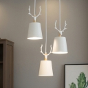 3-Light Suspension Light Contemporary Style Antlers Shape Metal Hanging Lamp Kit