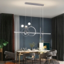 8-Light Ceiling Pendant Light Modern Style Tube Shape Metal Hanging Lamp Kit