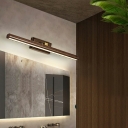 Chinese Style Simple Strip Wall Mount Fixture Walnut Led Wall Lighting for Bathroom