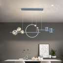 5-Light Pendant Lighting Simple Style Circle Shape Metal Hanging Ceiling Light