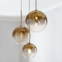 1-Light Ceiling Pendant Light Modern Style Globe Shape Metal Hanging Lamp Kit