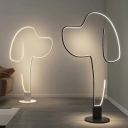 1-Light Standing Lamps Contemporary Style Dog Shape Metal Floor Lights