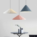 1-Light Hanging Ceiling Lights Modern Style Cone Shape Plastic Pendant Lighting