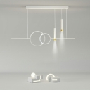 6-Light Ceiling Pendant Light Modern Style Linear Shape Metal Hanging Lamp Kit