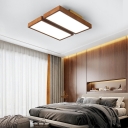 Flush Light Modern Style Wood Flush Mount Lamps for Bedroom
