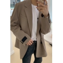 Korean Loose Casual Blazer Men's Trend Lapel Long Sleeve Pocket Blazer