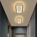 2-Light Flush Light Fixtures Minimalist Style Oval Shape Metal Ceiling Mounted Lights