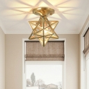Mid-Century Design Star Semi Flush Mount Ceiling Light Glass Ceiling Pendant Light