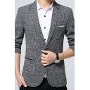 Freestyle Blazer Whole Colored Long Sleeve Lapel Collar Slim Single Button Blazer for Men