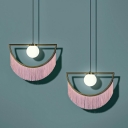 1-Light Hanging Ceiling Lights Simplistic Style Ball Shape Metal Pendant Lamps