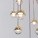1-Light Ceiling Pendant Light Contemporary Style Globe Shape Metal Hanging Lamp Kit