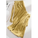 Summer Ice Silk Wide Leg Pants High Waist Draped Loose Korean Lazy style Casual Pants