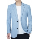 Popular Boy's Blazer Whole Colored Lapel Collar Slimming Long Sleeve Button down Blazer