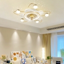 Modern Simple Romantic Ceiling Mounted Fan Light Nordic Light Luxury Creative Ceiling Fans