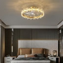 1-Light Semi Flush Mount Lamp Simplistic Style Ring Shape Metal Ceiling Mounted Fixture