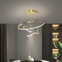 Three Rings Chandelier Light Iron Suspension Light for Bedroom Dining Room