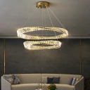 Italian Light Luxury Crystal Chandelier Minimalist Ring Chandelier for Living Room