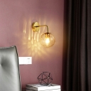 Globe Shade Sconce Lights Modern Style Glass Wall Sconce for Bedroom
