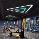 LED Triangle Pendant Lights Modern Creative Gym Net Cafe Office Hanging Lighting