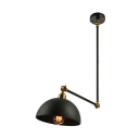 Industrial Ceiling Light Fixture Swing Arm with Dome shade in Black