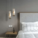 1 Light Glass Pendant Light Modern Style Hanging Light for Bedroom Bedside