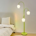 3 Light Floor Lamp Contemporary Style Bell Shape Metal Standing Lights