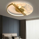 Round Flush Ceiling Light Postmodern Feather Living Room Flush Lamp