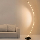 1 Light Floor Light Minimalism Style Linear Shape Metal Standing Lights