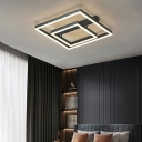 2 Light Flush Light Fixtures Minimalistic Style Geometric Shape Metal Ceiling Mounted Lights