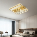 Contemporary Flush Mount Fan Light Luxury Acrylic Shade Flushmount for Living Room