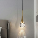 Nordic Simple Crystal Single Pendant Creative Metal Small Hanging Lamp