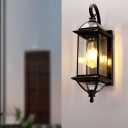 Copper Outdoor Wall Lamp Patio Fence Gate Balcony Metal Glass Wall Sconce