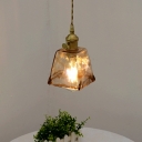Contemporary Geometric LED Pendant Light Glass Shade Hanging Light